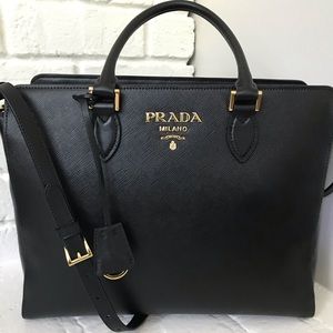 Prada Medium Saffiano Soft C AND Envelope Wallet